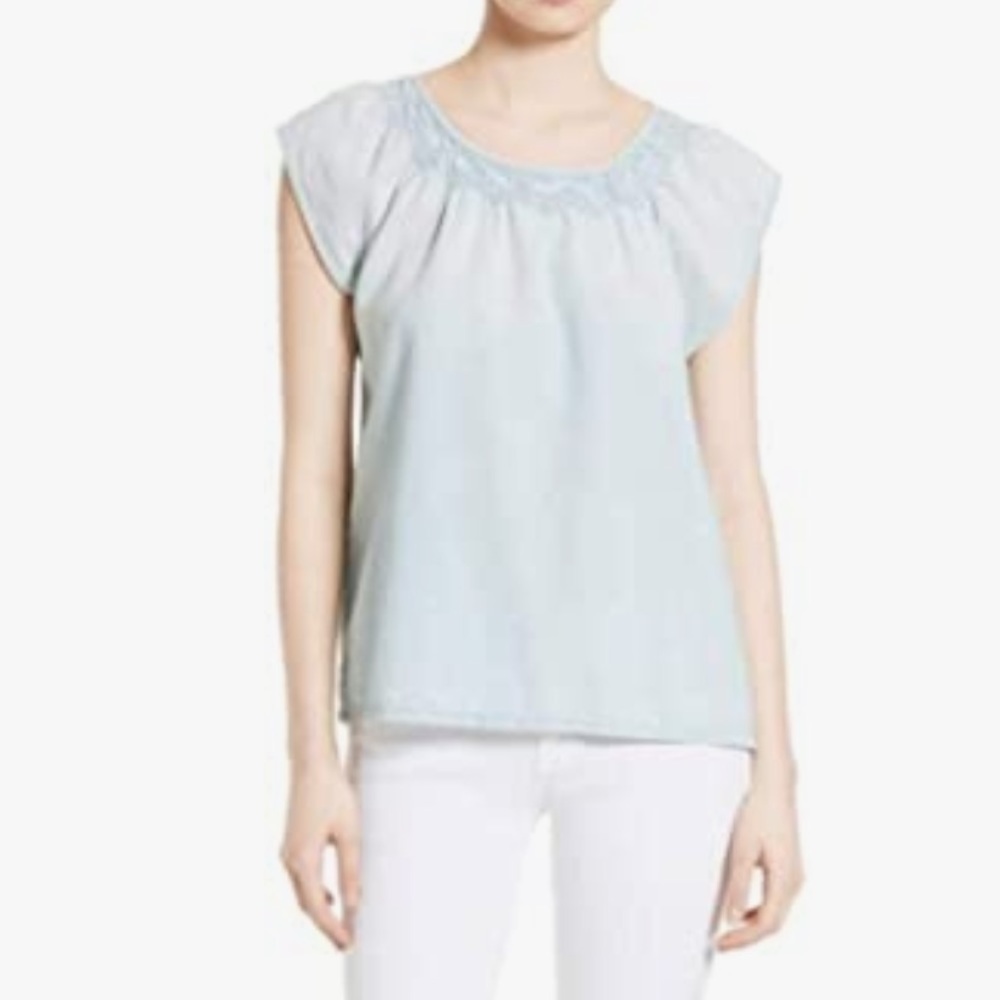 Soft Joie Qwynn Sunbleach Wash Top Size M
